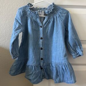 Old Navy Toddler Denim Dress with Smocked Detail